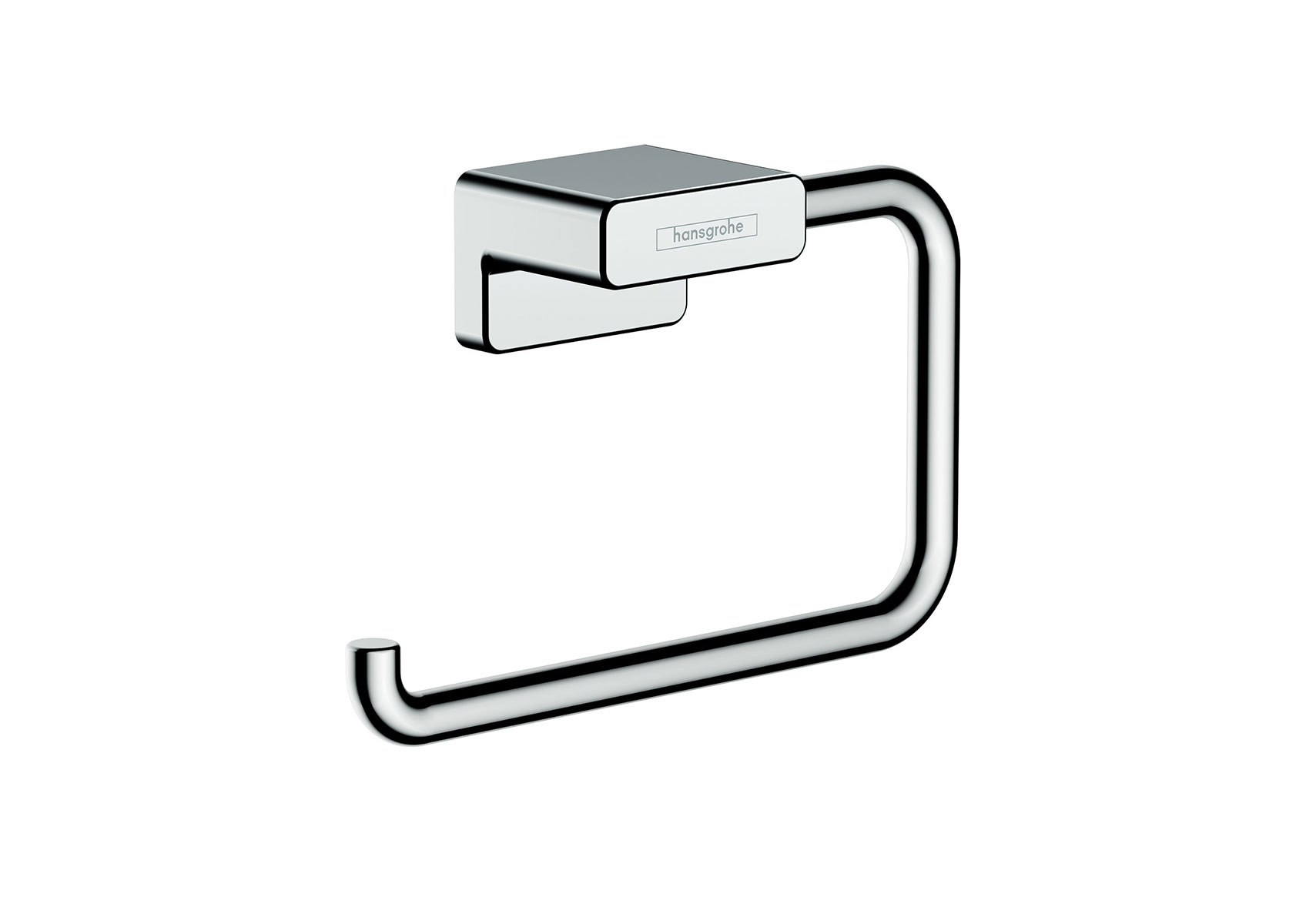 hansgrohe Toilettenpapierhalter ohne Deckel aus Chrom mit eckiger Wandhalterung