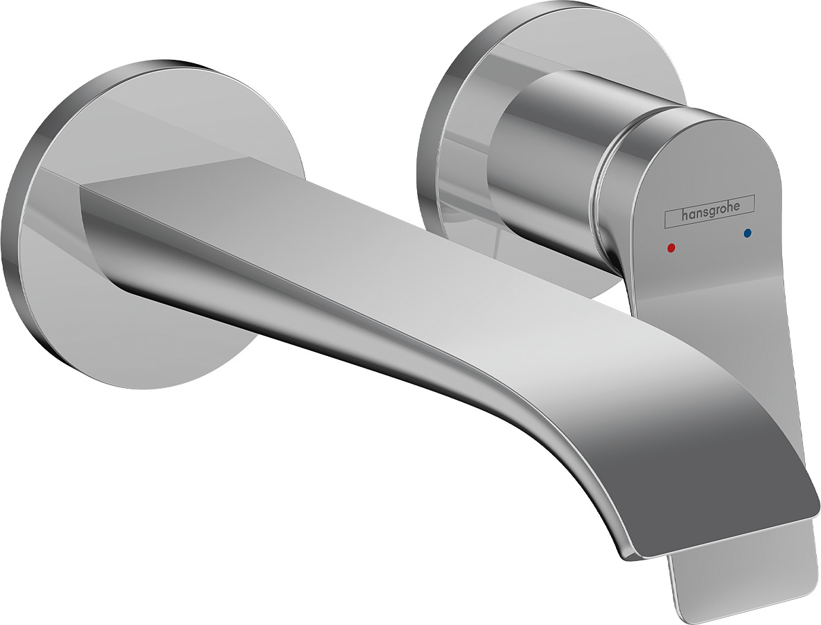 Hansgrohe concealed basin mixer in chrome with long spout and side single-lever handle