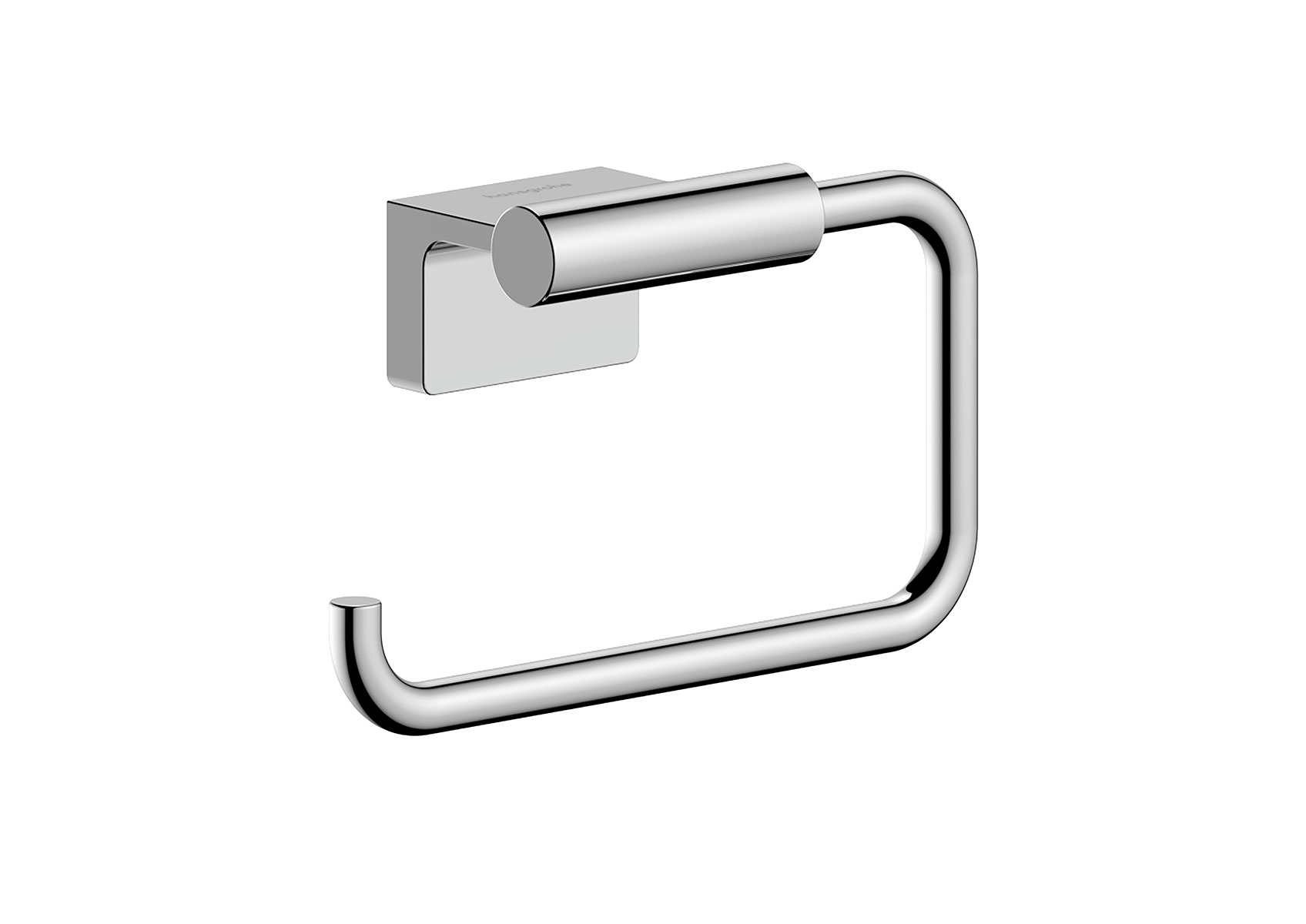 Moderner Toilettenpapierhalter aus verchromtem Metall mit offenem Bügel zur Wandmontage